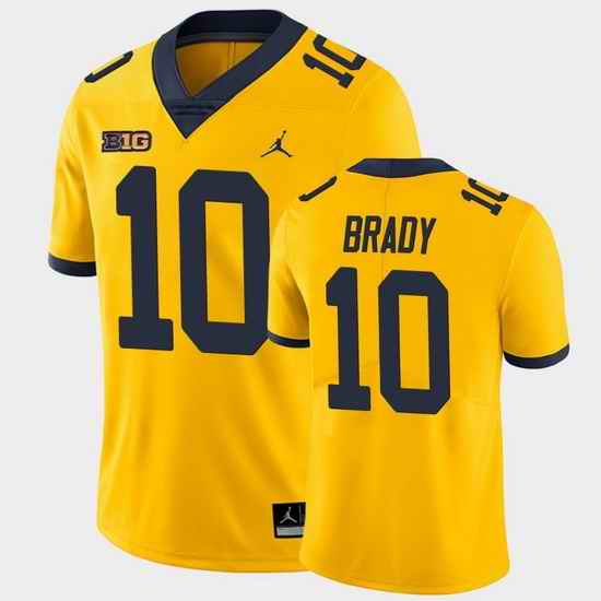 Men Michigan Wolverines Tom Brady Game Yellow College Football Jersey